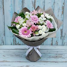 Букет цветов из:  Герберы, Альстромерии и Хризантемы #REPLACE_PRED# Троицкий