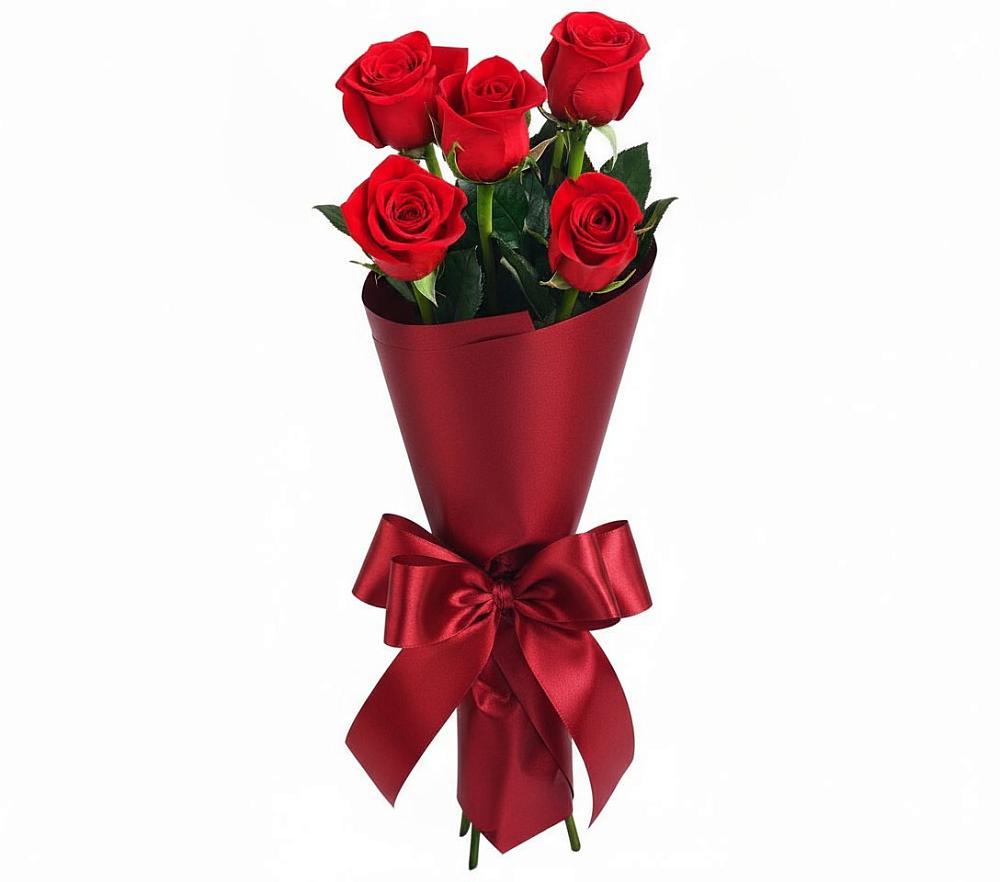 Букет 5 Красных роз Эдлесс Лав в Троицкий