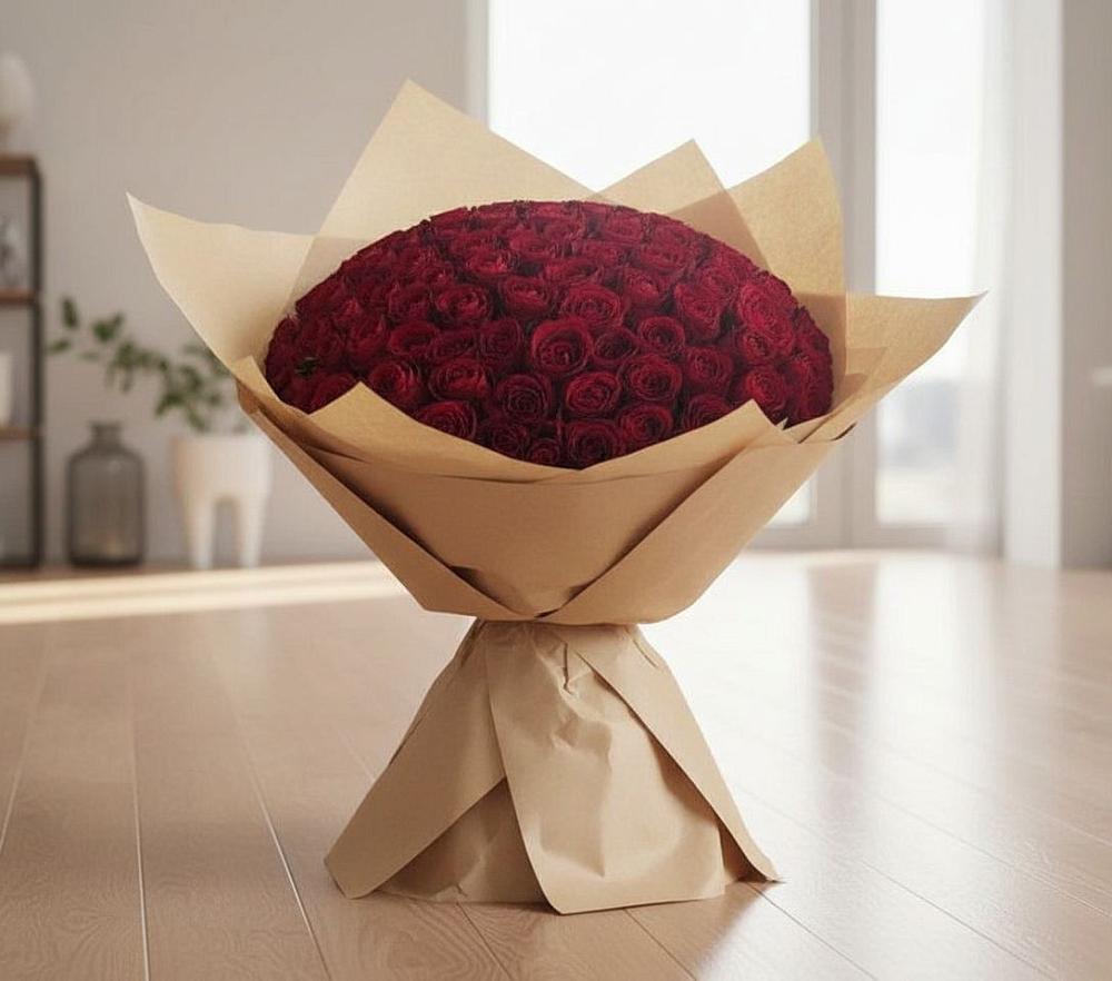 Букет 101 Красная роза в Троицкий