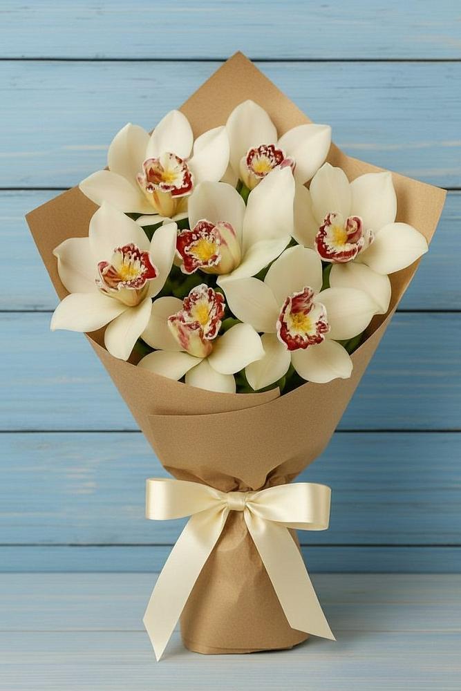 Букет цветов из: Орхидеи и Розы в Троицкий