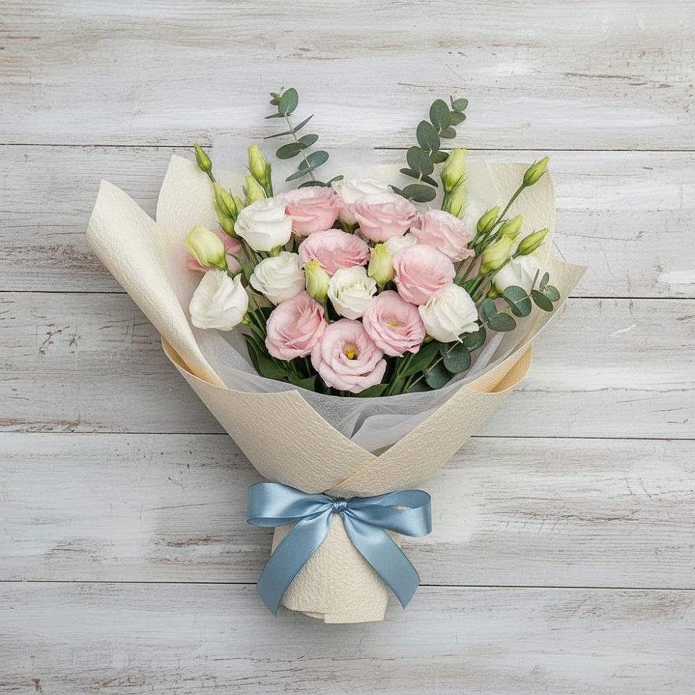 Букет цветов из: Лизиантусы в Троицкий